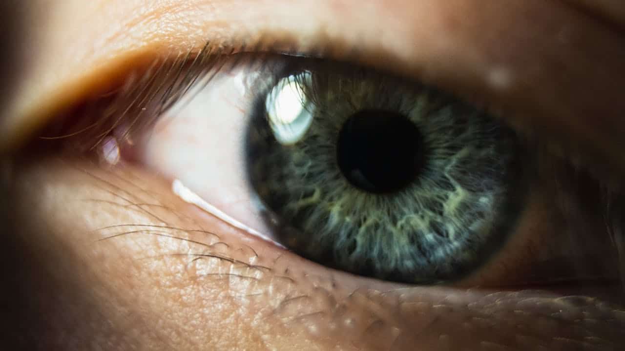 Close-up eye representing bilateral stimulation in EMDR for trauma recovery