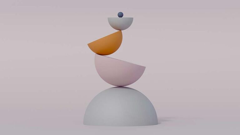 Stack of pastel-colored geometric shapes